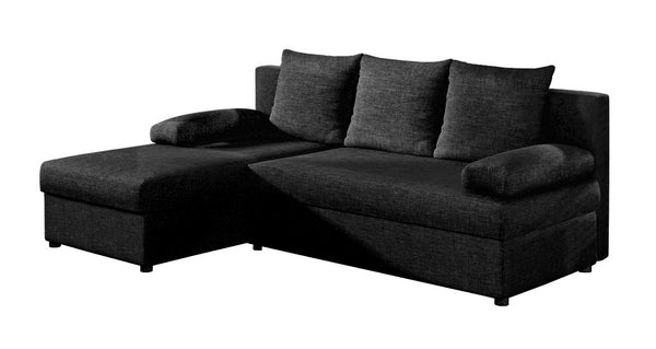 Tim hjørnesovesofa, praktisk pladsbesparende sovesofa med chaiselong og opbevaring. Str. 206x72x150cm. Udvalg af rolige farve.