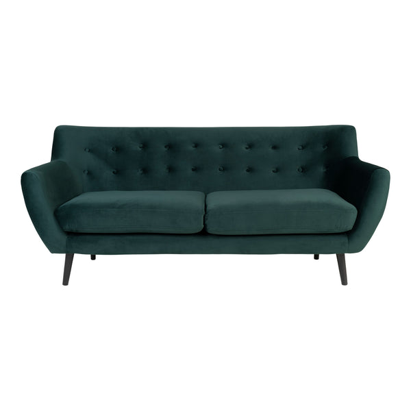 Monte 3-personers sofa i mørkegrøn velour