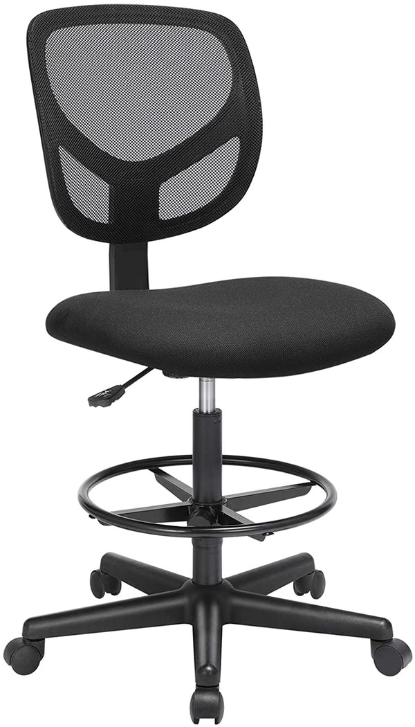 Ergonomisk kontorstol i Horsens uden armlæn. Sædehøjde 55-75 cm, drejestol med justerbar fodstøtte. Max 120 kg, sort. Perfekt til kontor og hjemmekontor