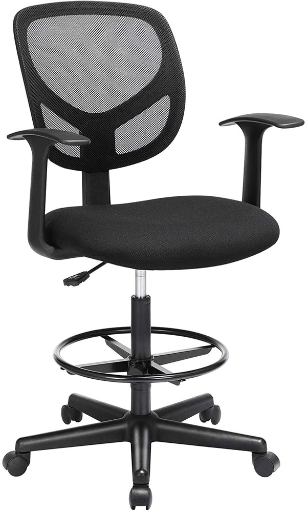 Ergonomisk kontorstol Horsens med armlæn. Sædehøjde 55-75cm, drejestol med justebar fodstøtte. Max 120 kg. Sort. Perfekt til kontor og hjemmekontor.