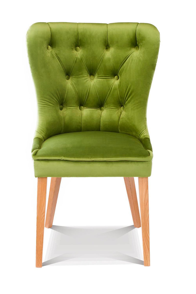 Lux lænestol i grøn velour